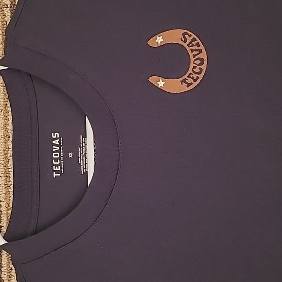 Tecovas Tops - TECOVAS Black Cotton Embroidered Recent Womens‎ XS Elbow Sleeve T Shirt Top NEW